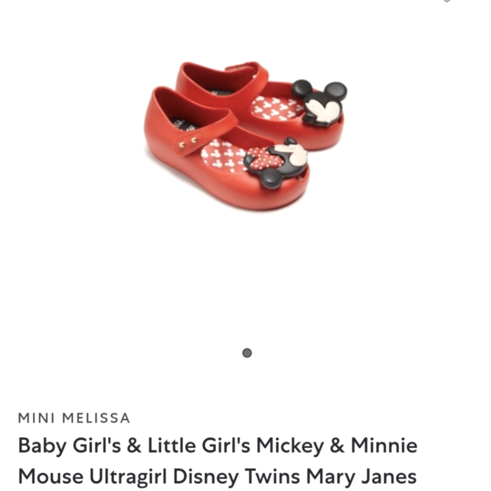 Mini Melissa Red Mickey & Minnie Mouse Shoes. Toddler Size 5